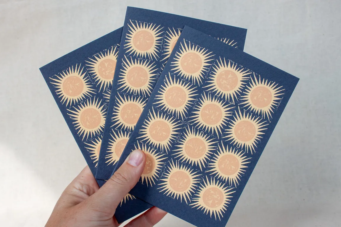 Winter Sun Illustrated A6 Greeting Card