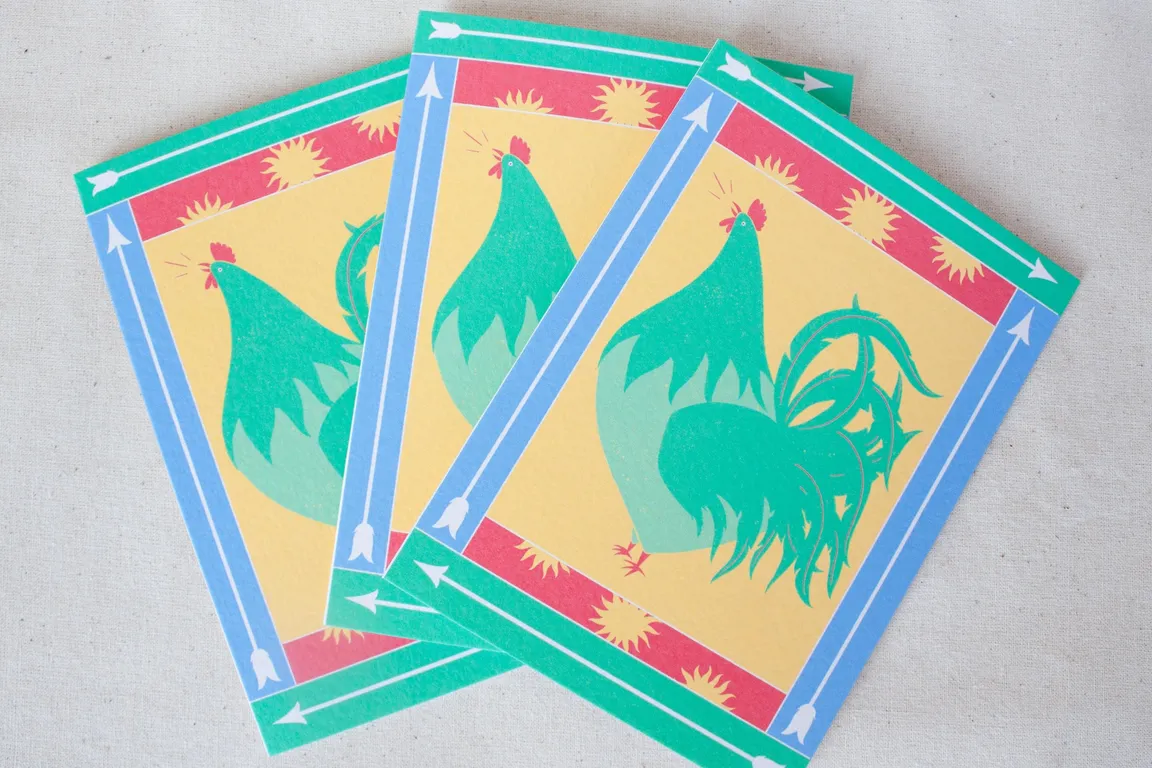 Herald/Rooster Illustrated A6 Card