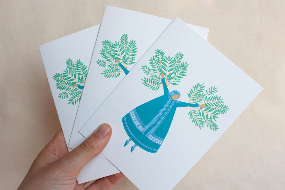 Daphne Laurel Tree Illustrated A6 Greeting Card