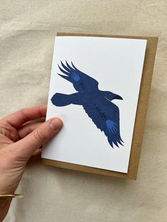 Morrígan Raven Irish Folklore Illustrated A6 Greeting Card