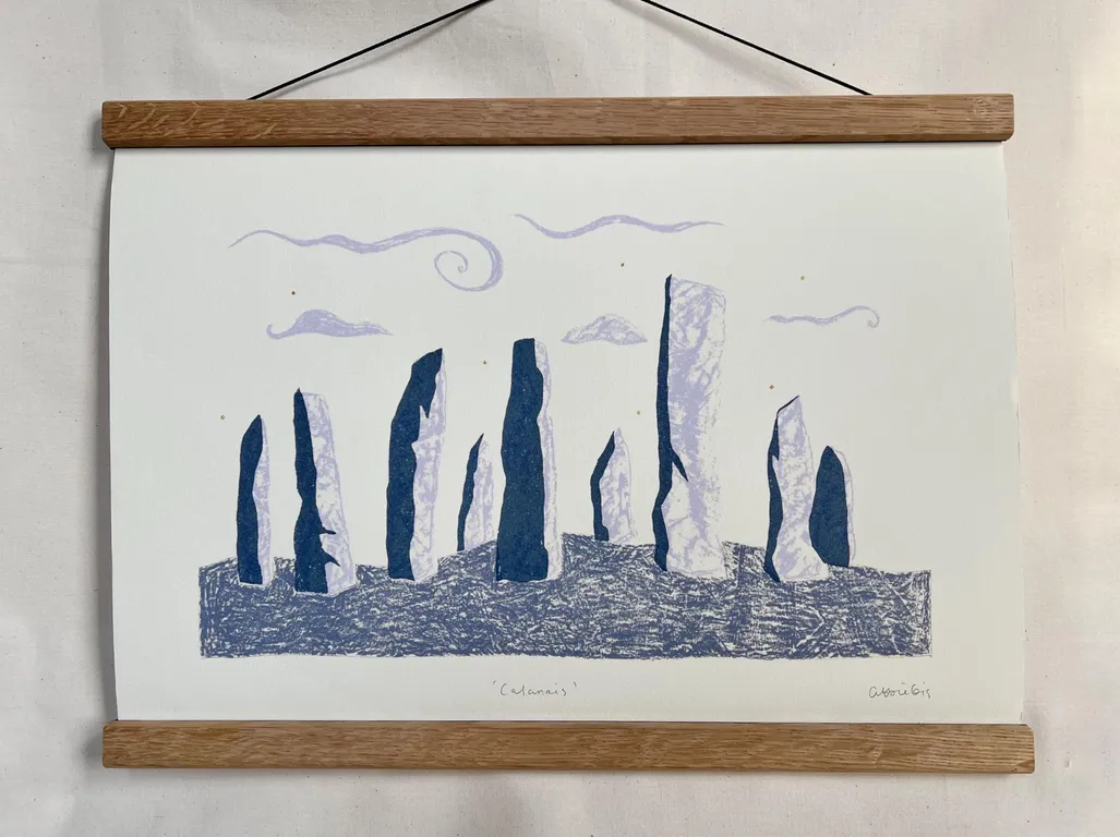 Calanais / Scottish Standing Stones Folklore Illustration A3 Print
