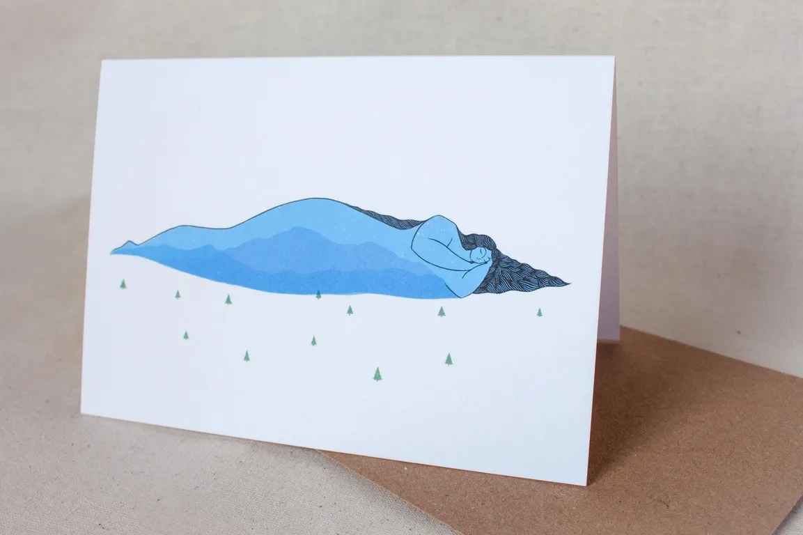Cailleach na Mointeach/Sleeping Mountain A6 Greeting Card