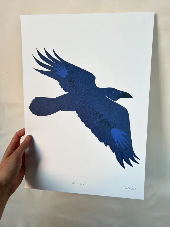 Morrígan / Irish Raven Warrior Goddess Folklore Illustration A3 Print