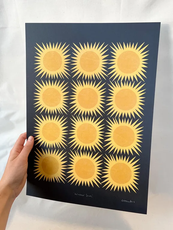 Winter Sun Folklore Illustration A3 Print