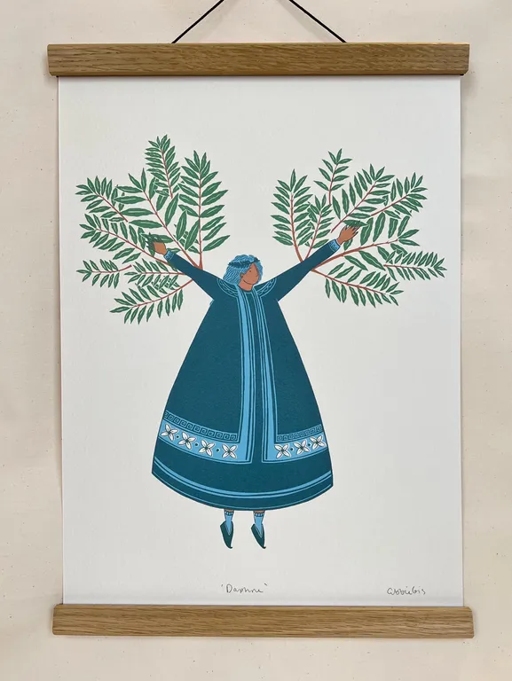 Daphne Greek Goddess Folklore Illustration A3 Print