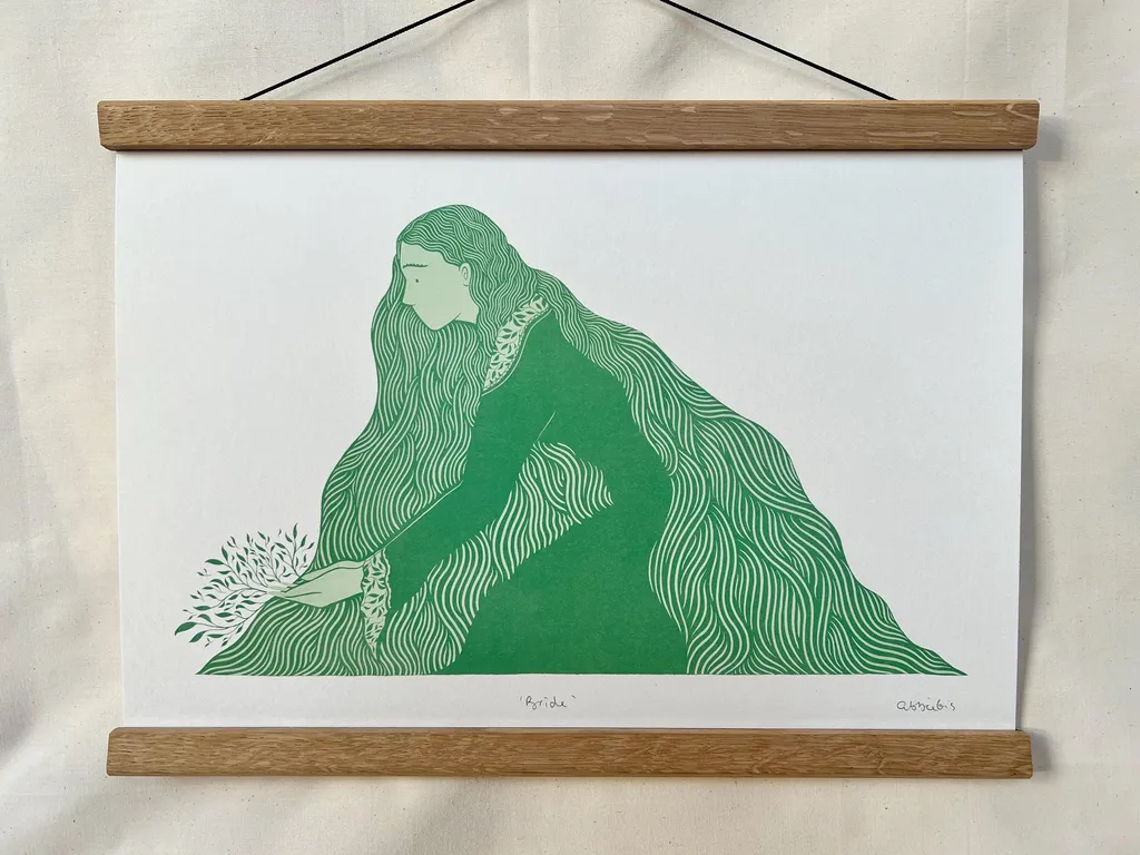 Brìde Spring Godess Folklore Illustration A3 Print